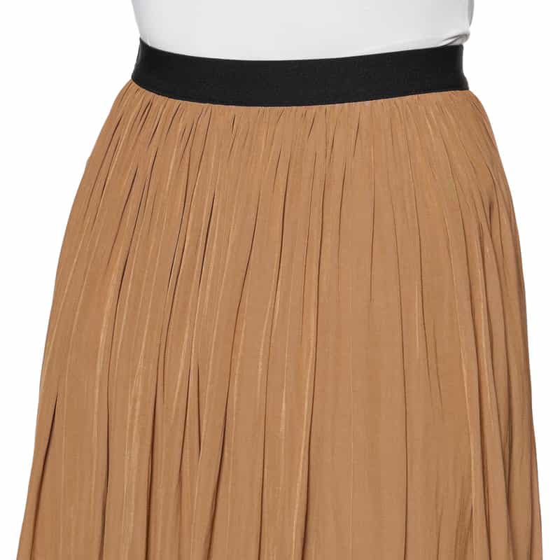 BARNEYS NEW YORK ウォッシャブル ギャザーロングスカート BROWN