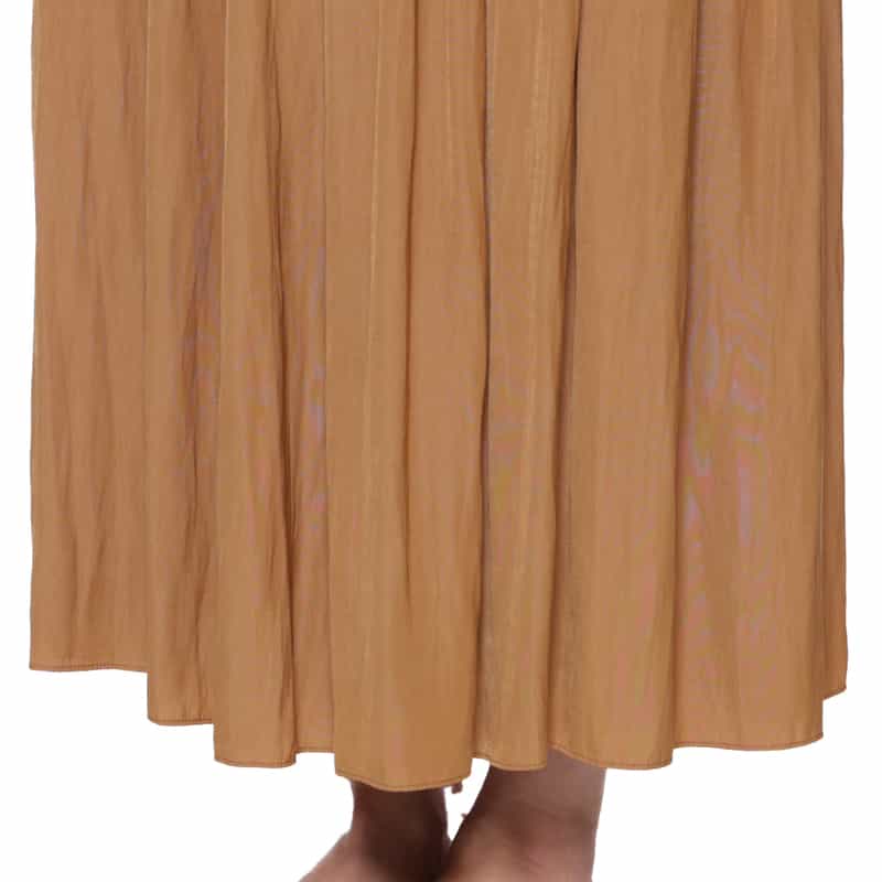 BARNEYS NEW YORK ウォッシャブル ギャザーロングスカート BROWN