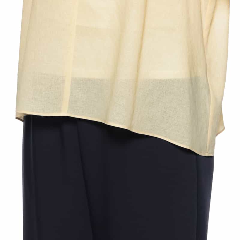 BARNEYS NEW YORK ウォッシャブル ギャザーネックブラウス BEIGE