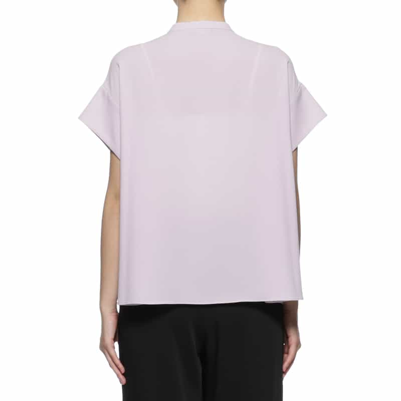BARNEYS NEW YORK ウォッシャブル センターフリルブラウス PURPLE