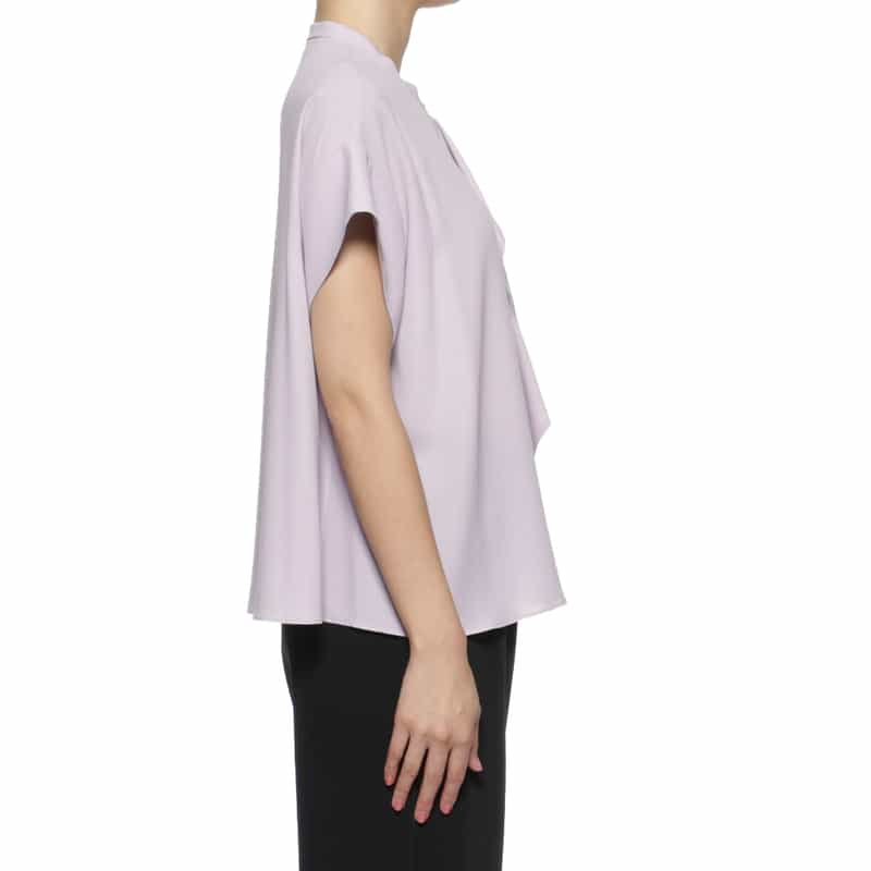 BARNEYS NEW YORK ウォッシャブル センターフリルブラウス PURPLE