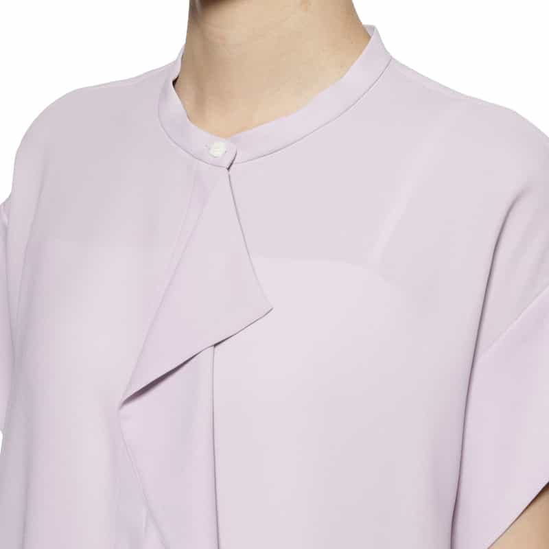 BARNEYS NEW YORK ウォッシャブル センターフリルブラウス PURPLE
