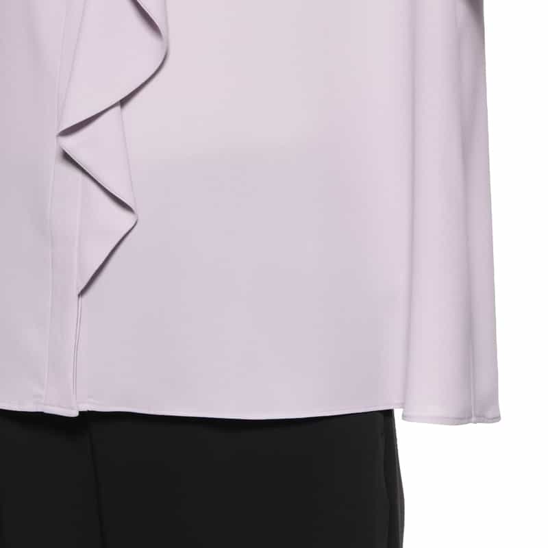 BARNEYS NEW YORK ウォッシャブル センターフリルブラウス PURPLE
