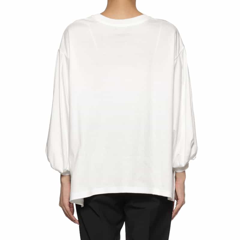 BARNEYS NEW YORK ウォッシャブル ギャザースリーブカットソー WHITE