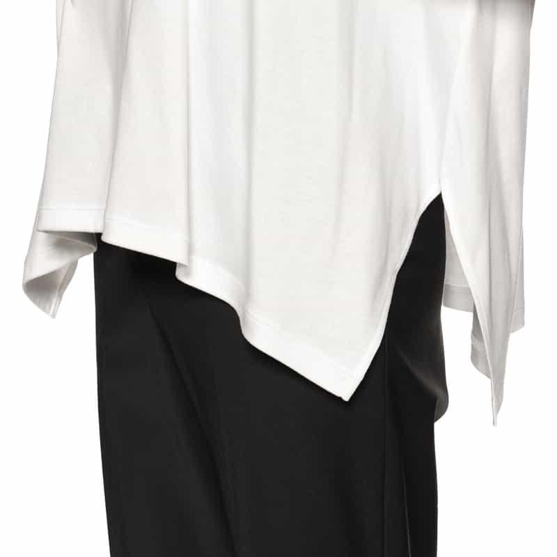 BARNEYS NEW YORK ウォッシャブル ギャザースリーブカットソー WHITE