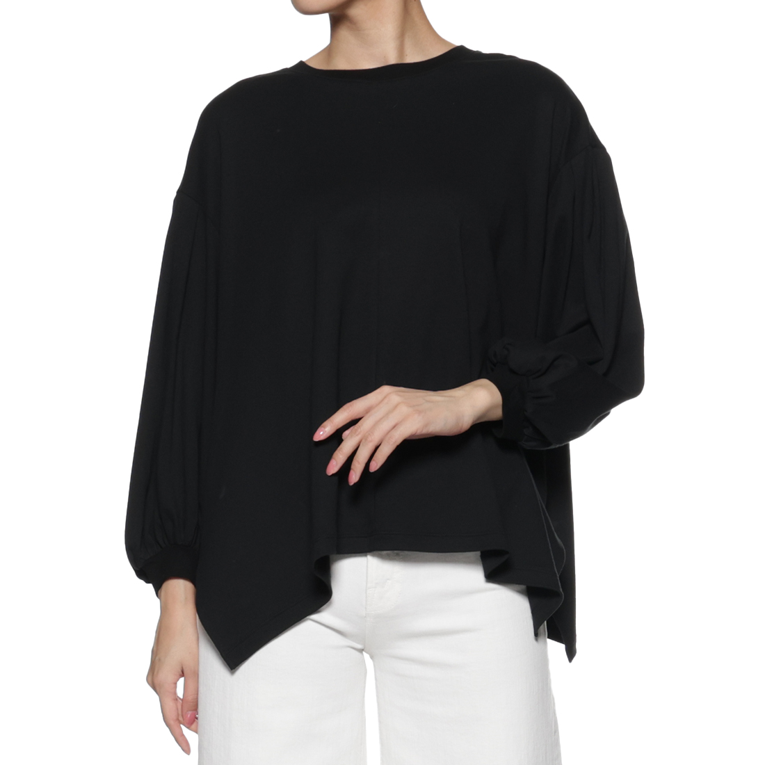 ウォッシャブル ギャザースリーブカットソー