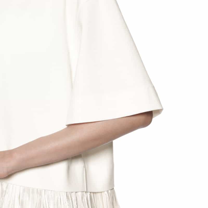 BARNEYS NEW YORK ウォッシャブル コンビネーション プリーツカットソー WHITE