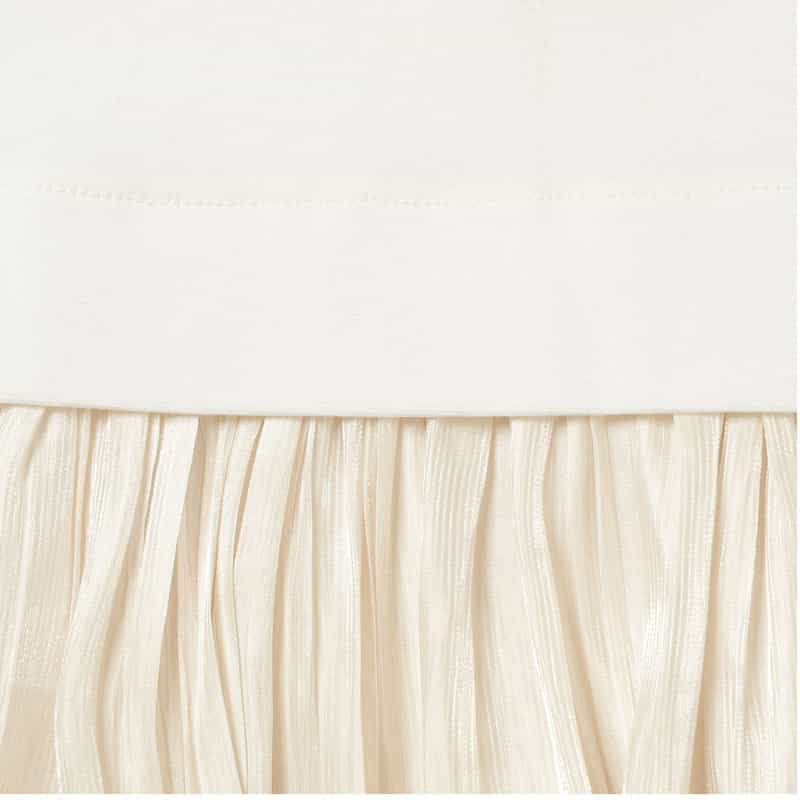 BARNEYS NEW YORK ウォッシャブル コンビネーション プリーツカットソー WHITE