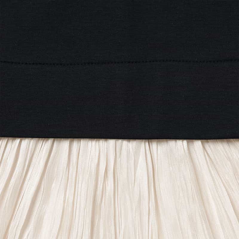 BARNEYS NEW YORK ウォッシャブル コンビネーション プリーツカットソー NAVY