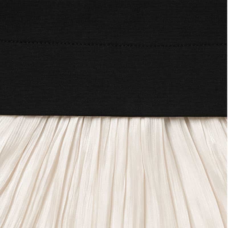 BARNEYS NEW YORK ウォッシャブル コンビネーション プリーツカットソー BLACK