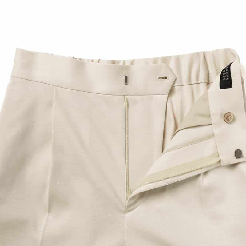 BARNEYS NEW YORK セットアップ ウォッシャブル タック入りテーパードパンツ BEIGE