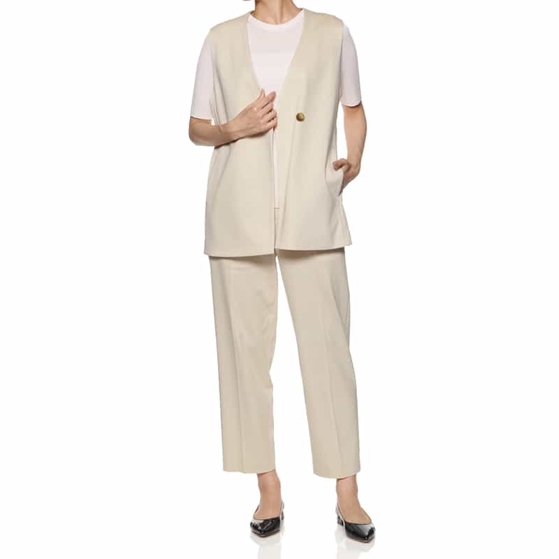BARNEYS NEW YORK セットアップ ウォッシャブル ノースリーブベスト BEIGE