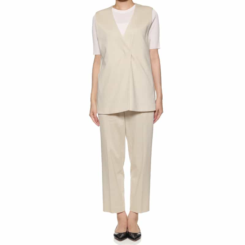 BARNEYS NEW YORK セットアップ ウォッシャブル ノースリーブベスト BEIGE