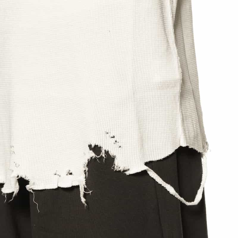 ANCELLM ANCELLM＜アンセルム＞ ワッフル素材ロングスリーブカットソー WHITE