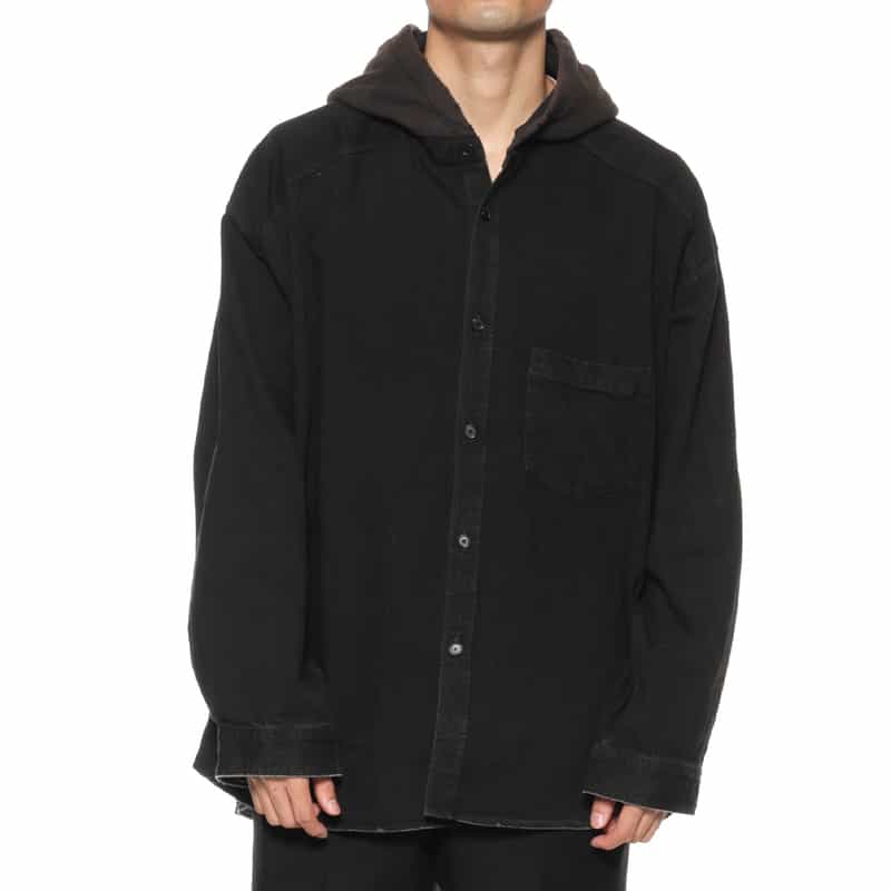 ANCELLM ANCELLM＜アンセルム＞ フード付デニムシャツ BLACK
