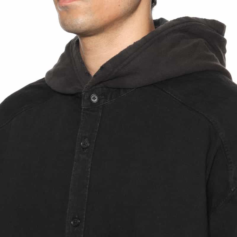 ANCELLM ANCELLM＜アンセルム＞ フード付デニムシャツ BLACK