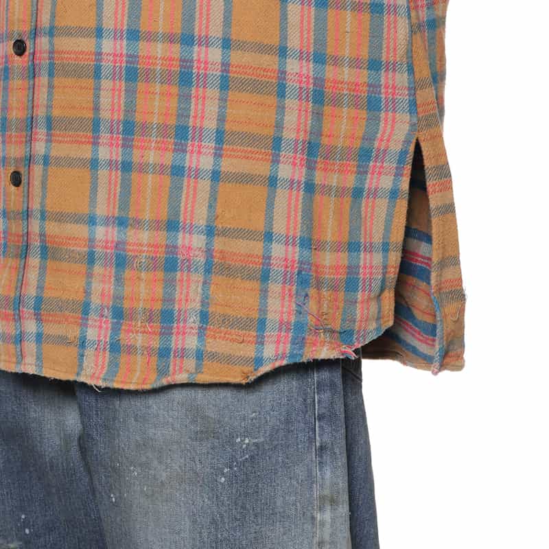 ANCELLM ANCELLM＜アンセルム＞ チェック柄フーディーシャツ CAMEL