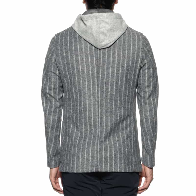 FRADI FRADI＜フラディ＞ フード付ストライプ柄ジャケット GRAY