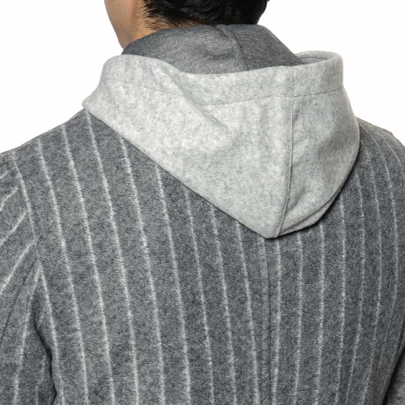 FRADI FRADI＜フラディ＞ フード付ストライプ柄ジャケット GRAY