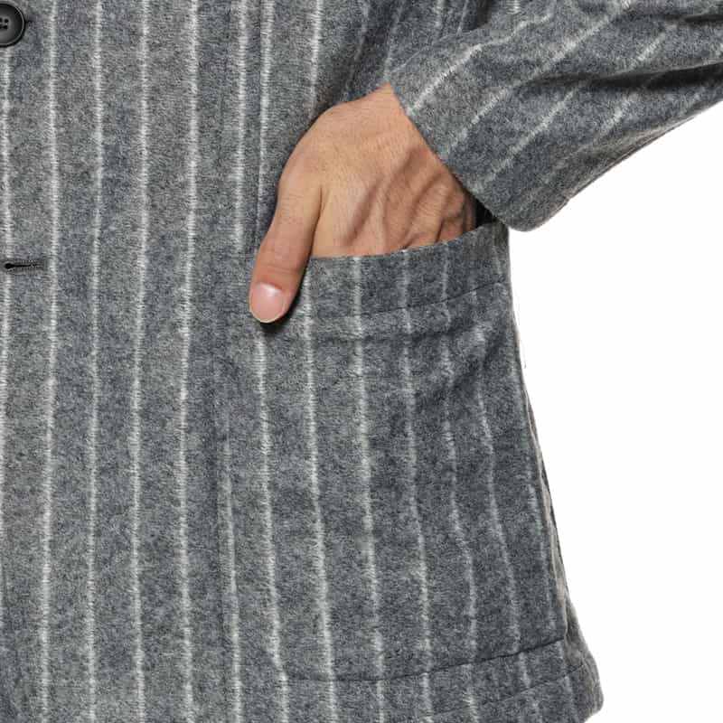 FRADI FRADI＜フラディ＞ フード付ストライプ柄ジャケット GRAY