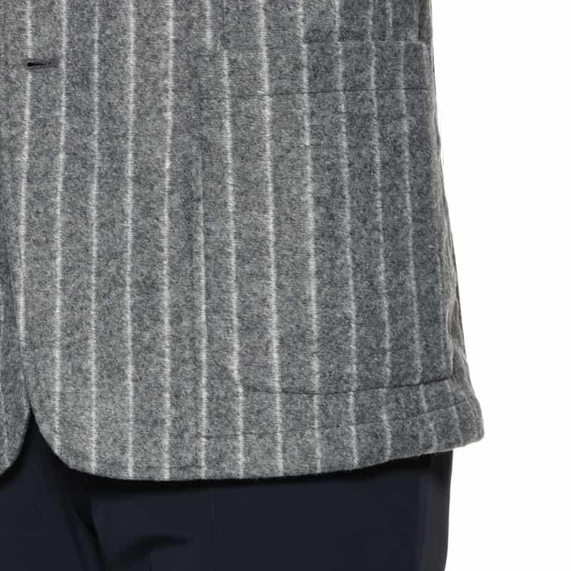 FRADI FRADI＜フラディ＞ フード付ストライプ柄ジャケット GRAY