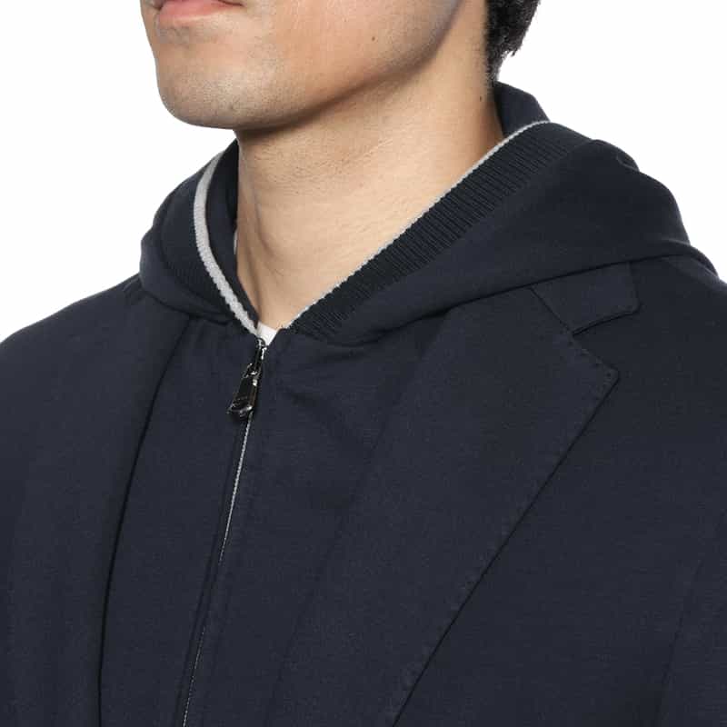 FRADI FRADI＜フラディ＞ セットアップ フード付ジャージージャケット NAVY