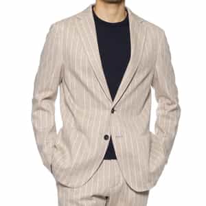 FRADI＜フラディ＞ ストライプ柄ジャージー素材テーラードジャケット