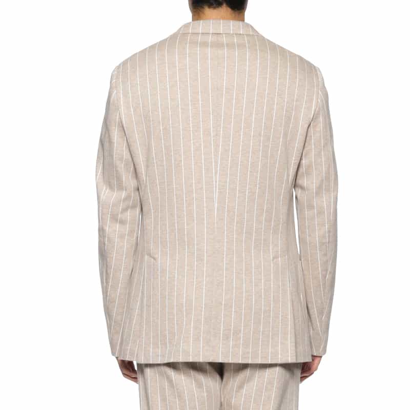 FRADI FRADI＜フラディ＞ ストライプ柄ジャージー素材テーラードジャケット BEIGE