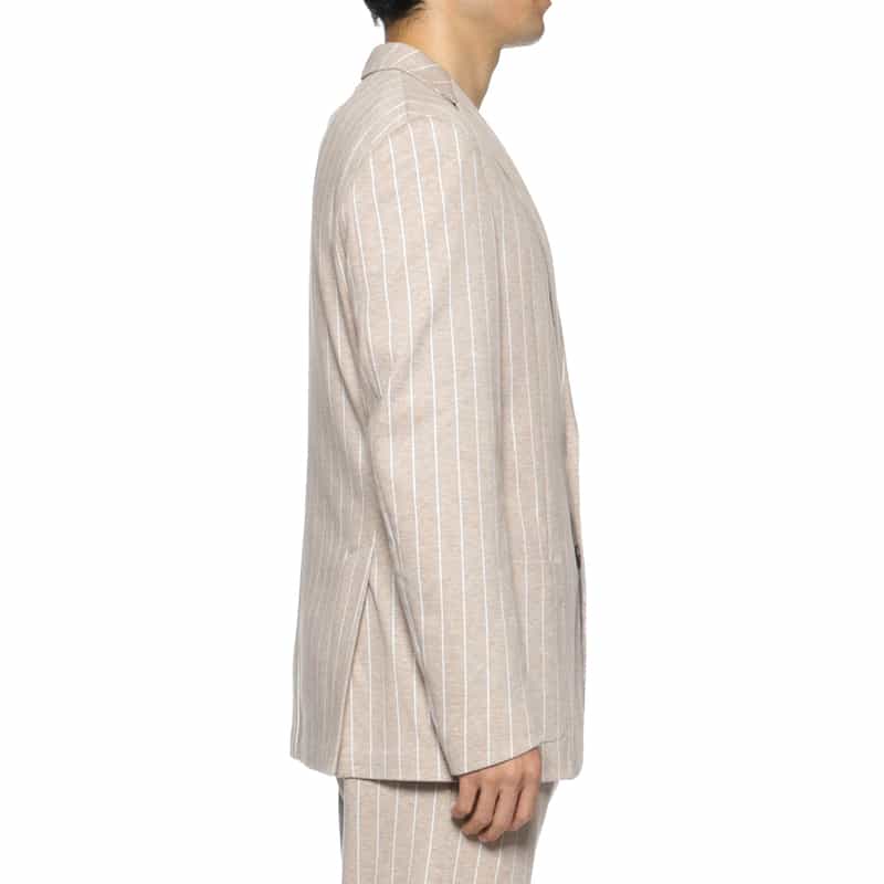FRADI FRADI＜フラディ＞ ストライプ柄ジャージー素材テーラードジャケット BEIGE