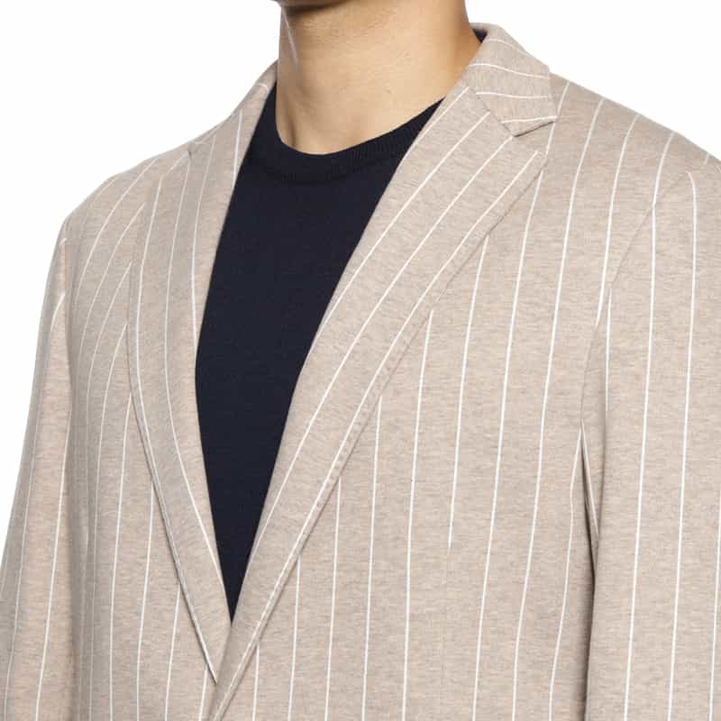 FRADI FRADI＜フラディ＞ ストライプ柄ジャージー素材テーラードジャケット BEIGE