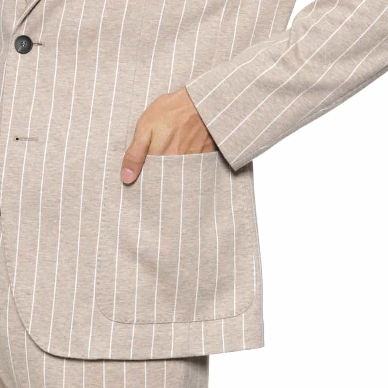 FRADI FRADI＜フラディ＞ ストライプ柄ジャージー素材テーラードジャケット BEIGE