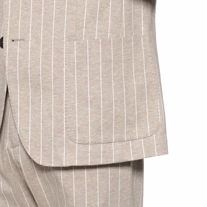 FRADI FRADI＜フラディ＞ ストライプ柄ジャージー素材テーラードジャケット BEIGE