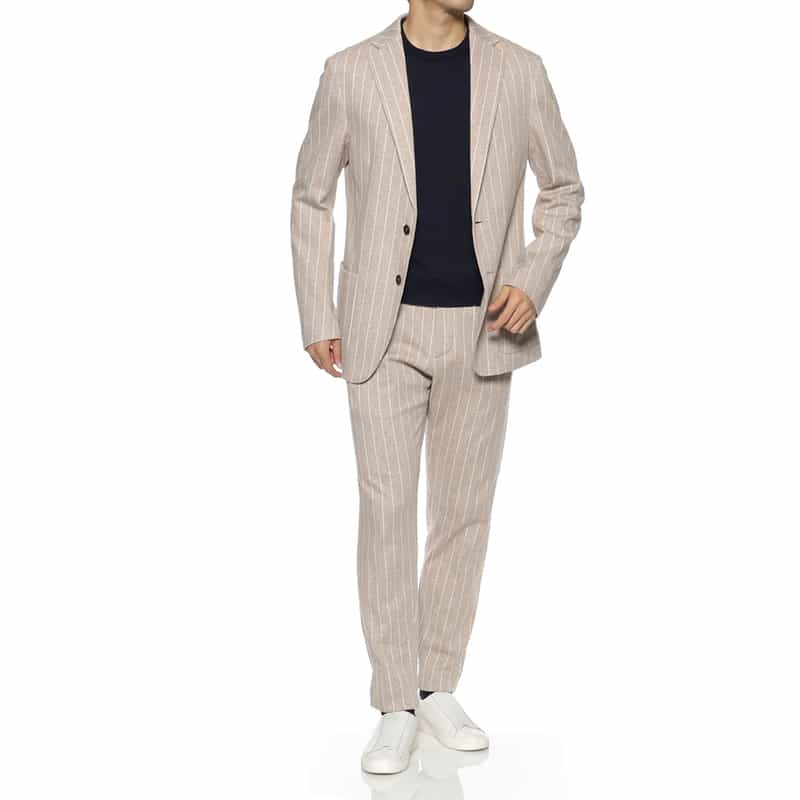 FRADI FRADI＜フラディ＞ セットアップ ストライプ柄ジャージーパンツ BEIGE