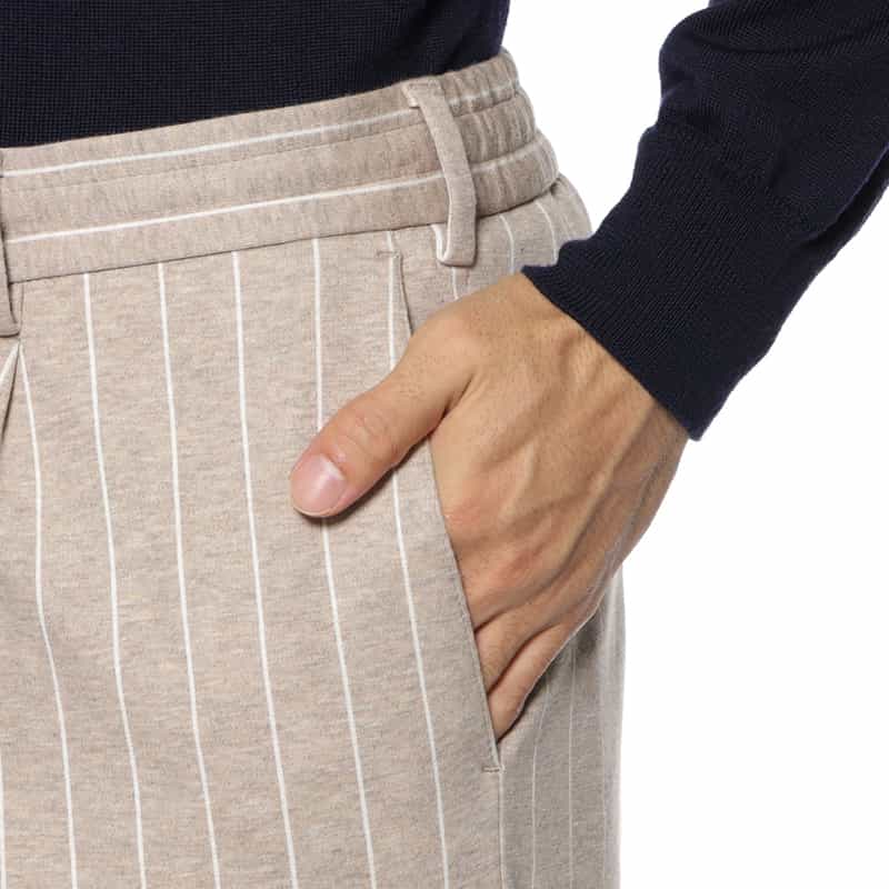 FRADI FRADI＜フラディ＞ セットアップ ストライプ柄ジャージーパンツ BEIGE