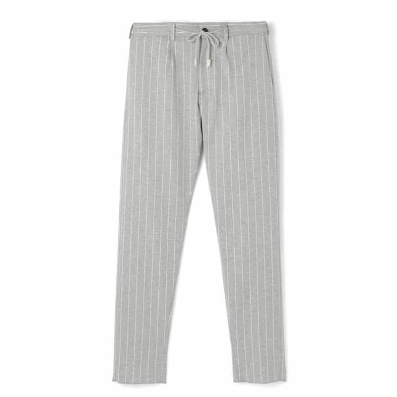 FRADI FRADI＜フラディ＞ セットアップ ストライプ柄ジャージー素材テーパードパンツ GRAY