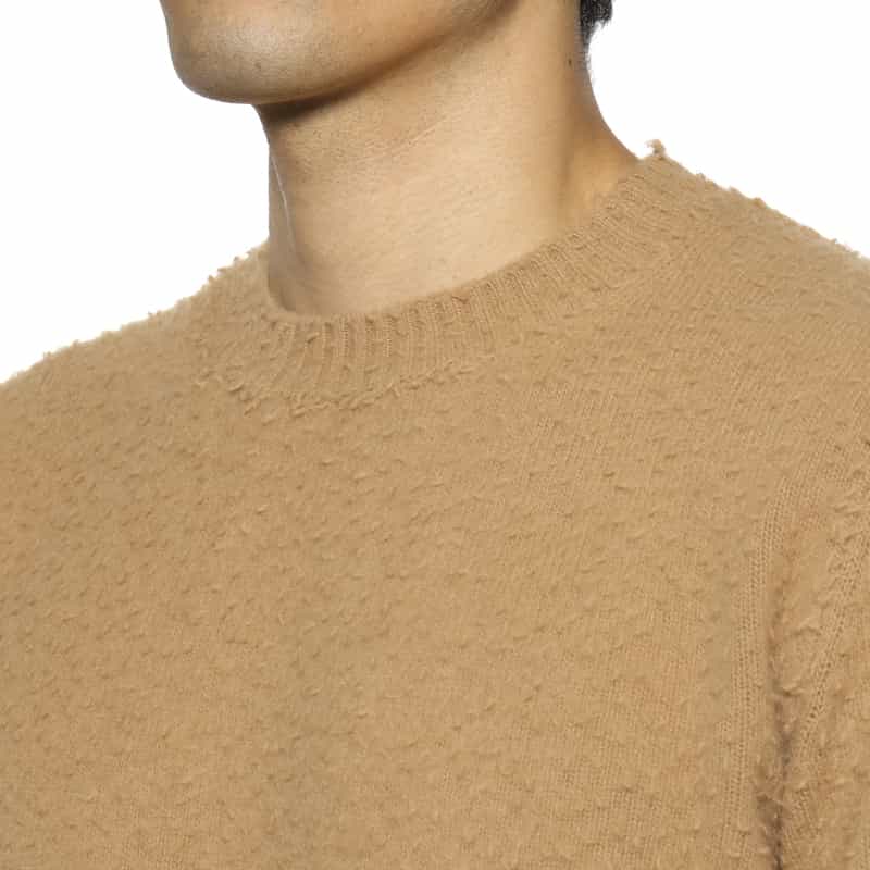 ROBERTO COLLINA ROBERTO COLLINA<ロベルト コリーナ> 起毛加工クルーネックニットプルオーバー CAMEL