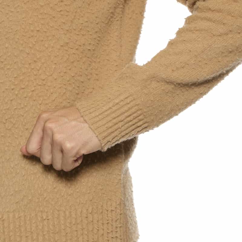 ROBERTO COLLINA ROBERTO COLLINA<ロベルト コリーナ> 起毛加工クルーネックニットプルオーバー CAMEL