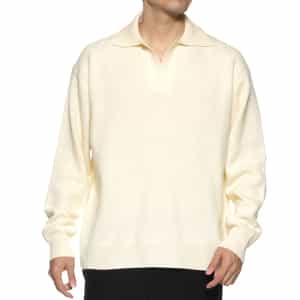 ROBERTO COLLINA<ロベルト コリーナ> スキッパーニットポロシャツ