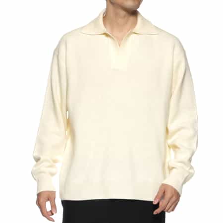 ROBERTO COLLINA<ロベルト コリーナ> スキッパーニットポロシャツ