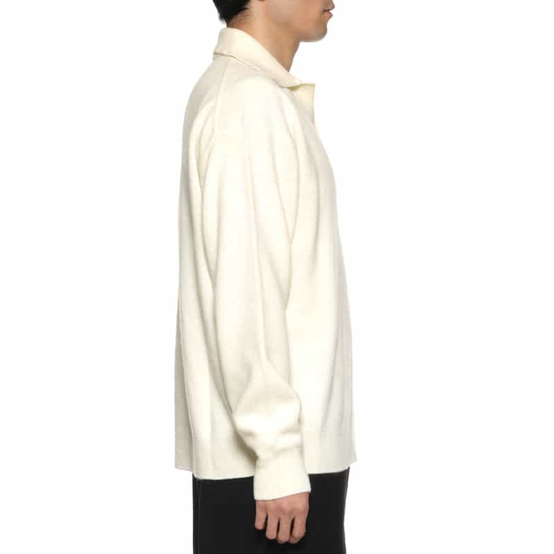 ROBERTO COLLINA ROBERTO COLLINA<ロベルト コリーナ> スキッパーニットポロシャツ WHITE