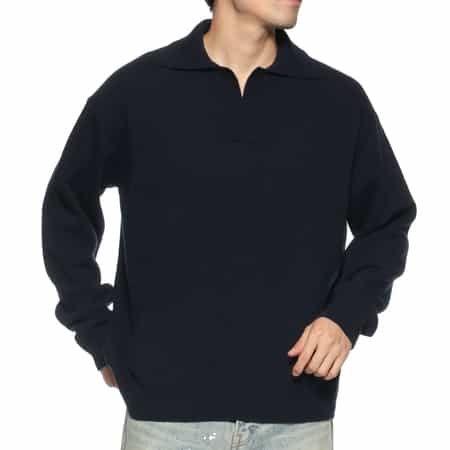 ROBERTO COLLINA<ロベルト コリーナ> スキッパーニットポロシャツ