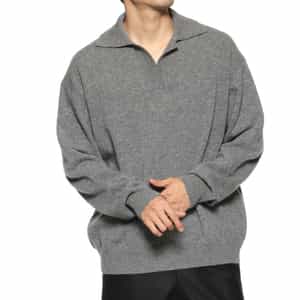 ROBERTO COLLINA<ロベルト コリーナ> スキッパーニットポロシャツ