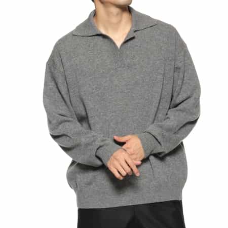 ROBERTO COLLINA<ロベルト コリーナ> スキッパーニットポロシャツ