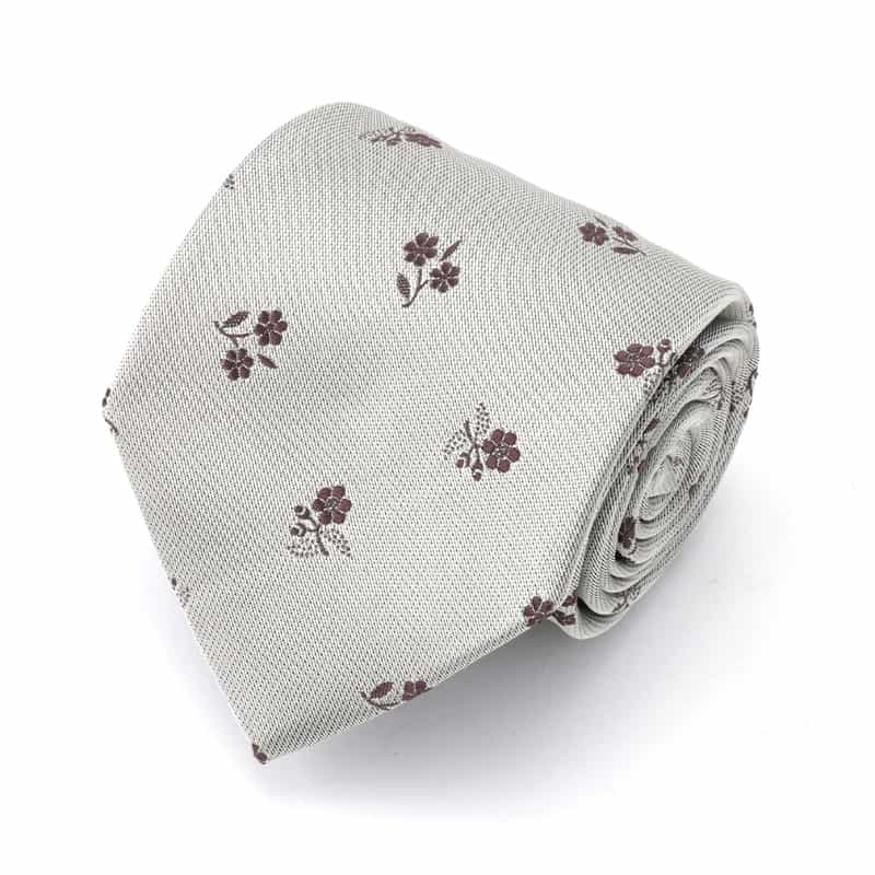 BARNEYS NEW YORK 小花柄タイ GRAY