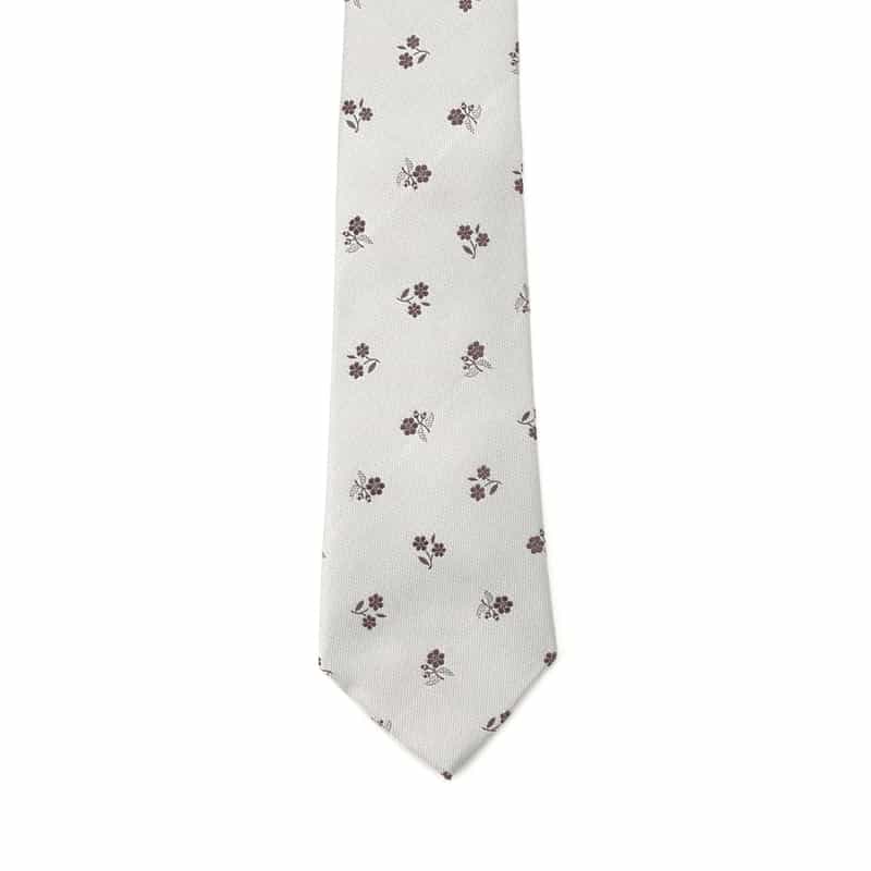 BARNEYS NEW YORK 小花柄タイ GRAY