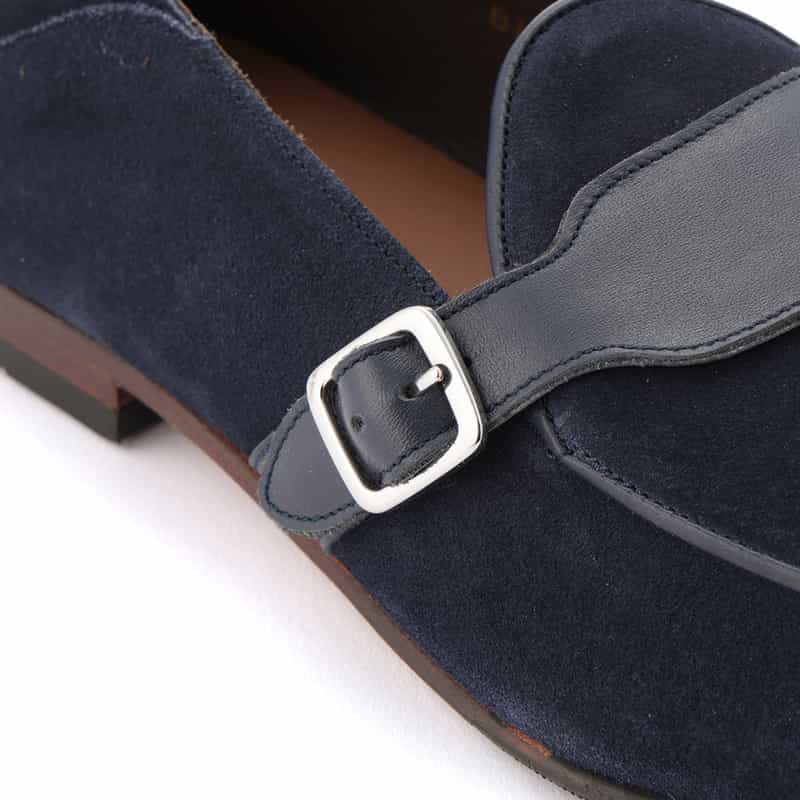 BARNEYS NEW YORK モンクストラップローファー NAVY