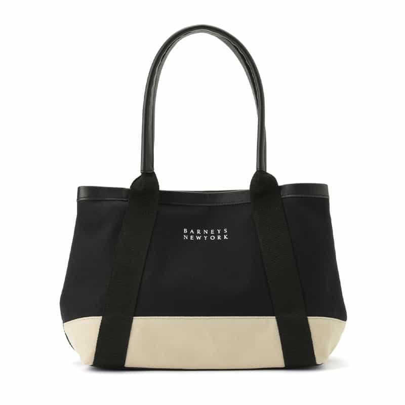 BARNEYS NEW YORK "BARNEYS" ロゴ入りキャンバスバッグ BLACK