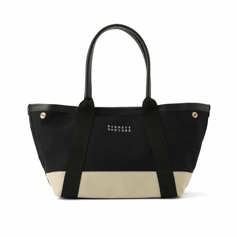BARNEYS NEW YORK "BARNEYS" ロゴ入りキャンバスバッグ BLACK