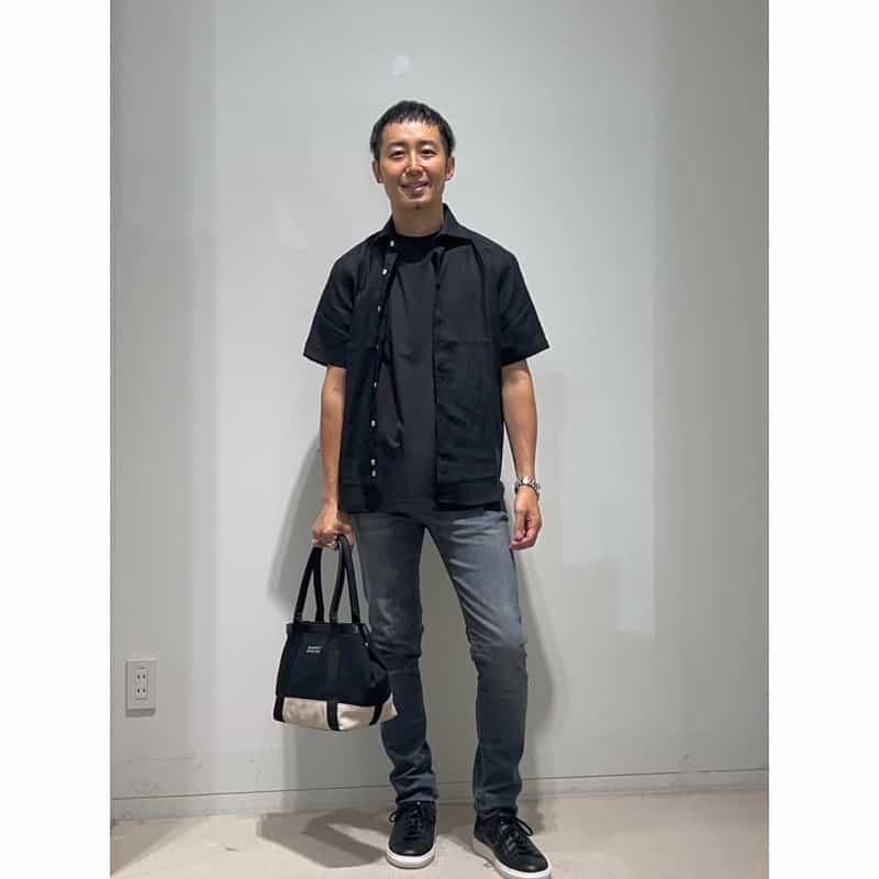 BARNEYS NEW YORK "BARNEYS" ロゴ入りキャンバスバッグ BLACK