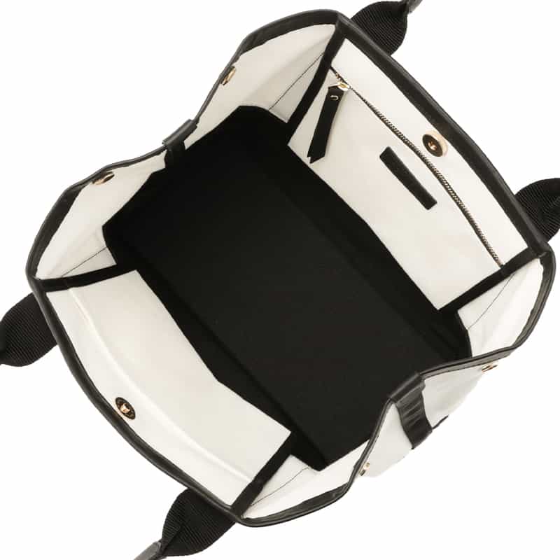 BARNEYS NEW YORK "BARNEYS" ロゴ入りキャンバスバッグ WHITE